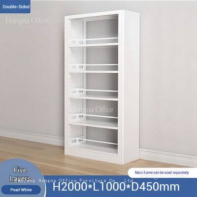 Industrial Style Bookshelf Metal Frame Five Tiers for Accounting Firm Sports Facility photo-2