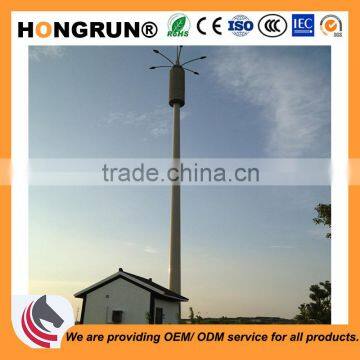 Galvanized steel pole communication tower with solid braces