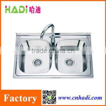 foshan hadi double bowl kitchen design stainless steel sink HD8050D