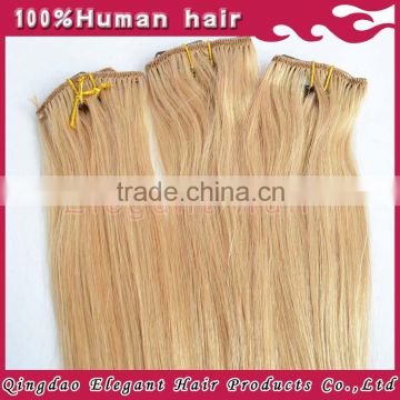 Straight 120 gram Black color clip in hair extension brazilian cheap virgin human clip in hair extensions