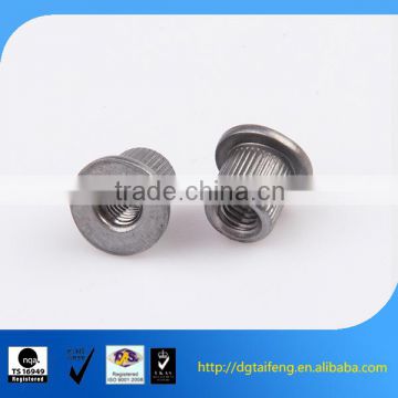 galvanized straight knurled internal thread flat head rivet nut