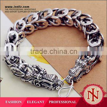 Vintage style dragon head bangles 925 silver bracelet dragon LKNSPCH001