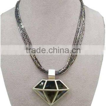 Statement Necklace, 2015 New Fashion Crystal Charm on Chains Statement Necklace , Statement Necklace Wholesale PT2061