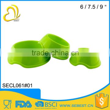 quality assurance different size green round plastic dog bowl