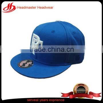 Custom embroidery flat brim deep blue no minimum 6 panel snapback hats