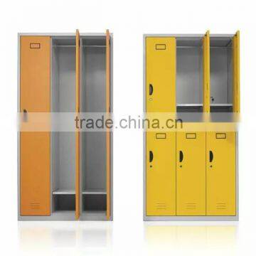 School Student Locker 3 Door Steel Wardrobe Cabinet for storage using