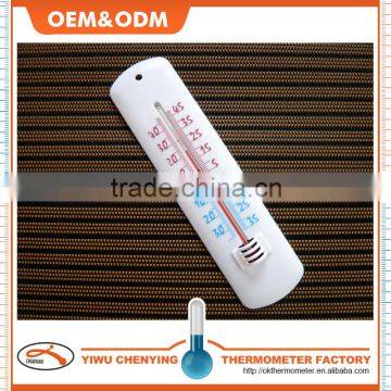 household plastic indoor thermometer white with red liquid kerosene filled capillary OEM shape cheap price accurate temperature