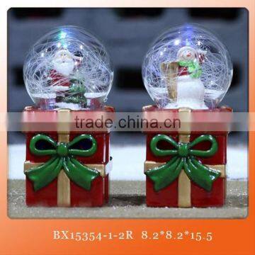 Hand made decal small ceramic christmas water globe