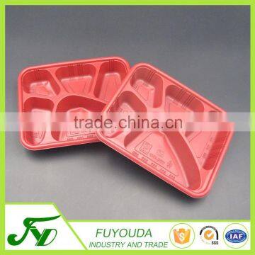 2015 new disposable takeaway plastic 5-compartment food container