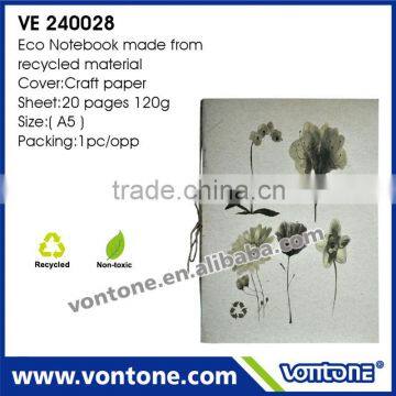 eco friendly notebook for promotion with flower