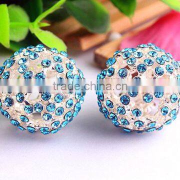 Wow!!2016 Christmas chunky large round alloy rhinestone gumball loose beads for DIY kids necklaces making!!