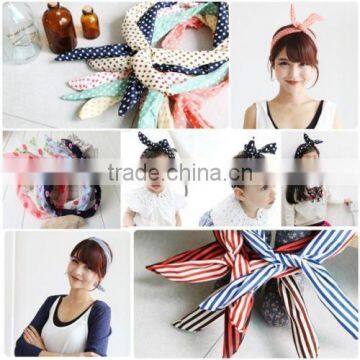HOT 1 PC Lovely Kids Girls Lady Bow Headwear Hair Bands Hoop Rabbit Ear Wrapped Headband Party Wire Scarf Hair Accessories photo-3