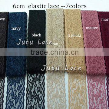 New Fancy 2" Width Decorative Stretch Lace Elastic Trim Cheap Price Wholesale for Headband Hair Accessory photo-3