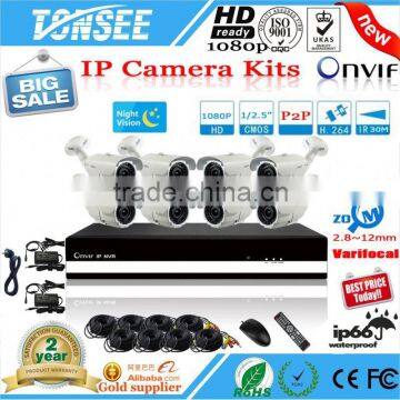 Camera System,Ip Kits,960P Outdoor Camera 8channel IP camera NVR kit