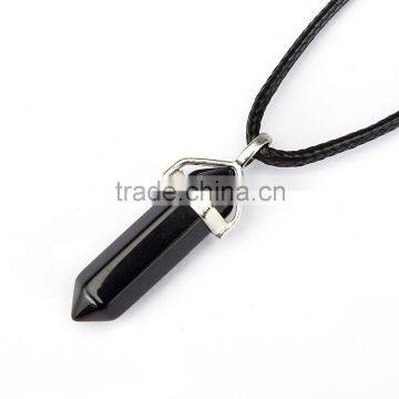 Beautiful 1pcs Black Onyx Silver Plated Healing Point Gemstone Pendant (Chain is not Included)