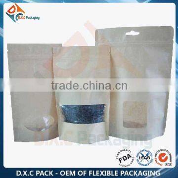 OEM Custom Printing Kraft Paper Bag With Window & Zipper photo-2