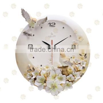 Best selling 3D Embossed Wall Design home decor talking wall clock/