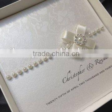 luxury handmade personalised wedding invitation lace