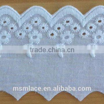 2015 New Design White Broderie Anglaise Lace Trim