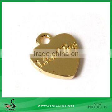 Sinicline heart shaped metal tag for women's handbag