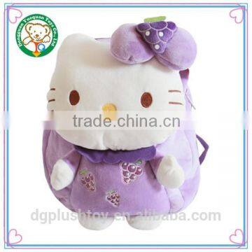 Wholesales kid colorful cute big head cat bag plush bag