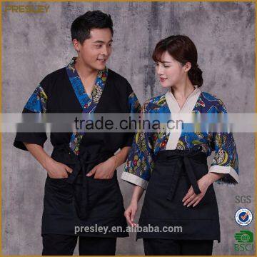 Japan style restaurant hotel waitress bar staff black uniform japanese sushi uniform