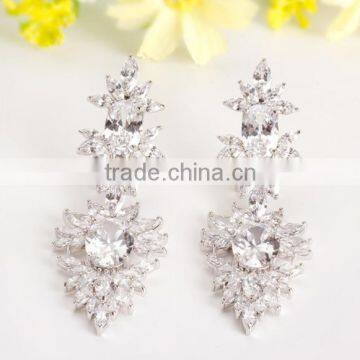 AAA Cubic Zircon Long Dangle Earrings for Women High Quality Luxury Wedding Earrings Bridal Jewelry photo-5