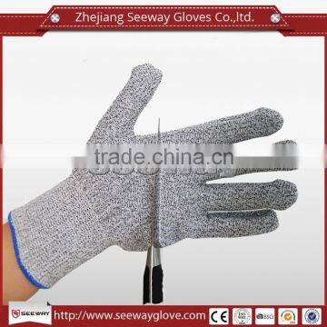 Seeway knitted HHPE fiber liner knife resistant cut protection glove