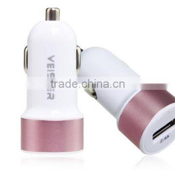 Pink and White and Cheap Single Usb Car Charger