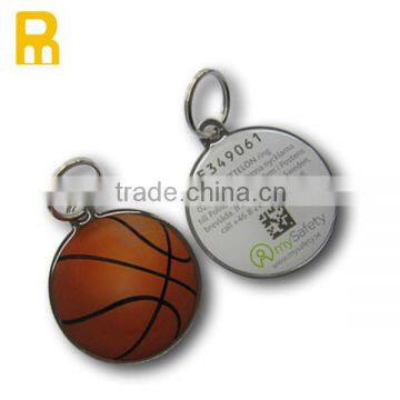 Custom qr code number basketball football key chain / sport key fobs
