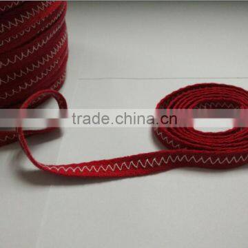 2015 high quality cord lace fabric / woven flat polyester decrorative elastic cord for shoes