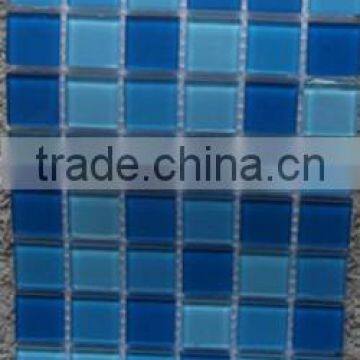 Cheap high quality bathroom blue mosaic glass tiles