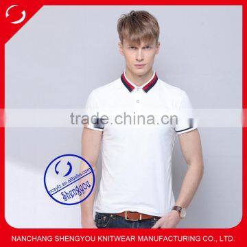 Custom cotton plain dyed mens t-shirts polo wholesale china