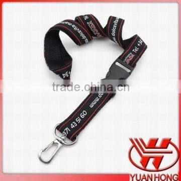 Black high quality sublimation double lanyard with safety buckle wholesale