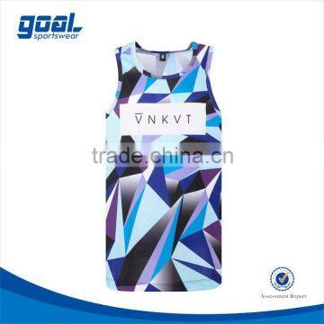 100% polyester sublimation printing split polyester tank top mens                        
                                                Quality Choice