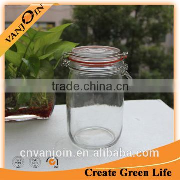 Clear Glass Clamp Top Jar