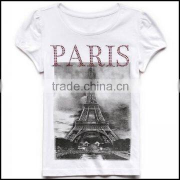 Top sale custom kids round neck blouses inexpensive t shirt printing with low prices