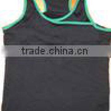 OEM wholesale 2016 Ladies high quality Tactel sports vest with bra inside