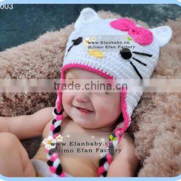 baby crochet Newborn Beanie in hello kitty pattern