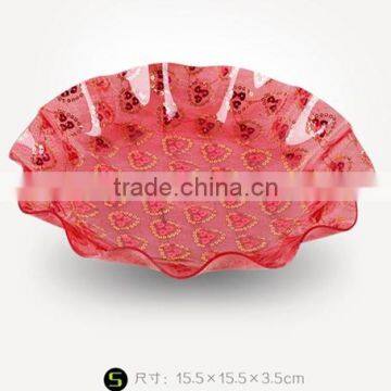 LFGB passed fashional transparent acrylic fruit plate dry fruit plate