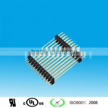 Hot Sale connector, 2.54mm pitch Double Row DIP Round Pin Header