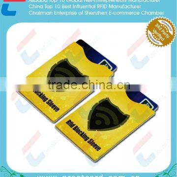 Custom Blocking RFID Credit card Sleeve for credit card/ATM card