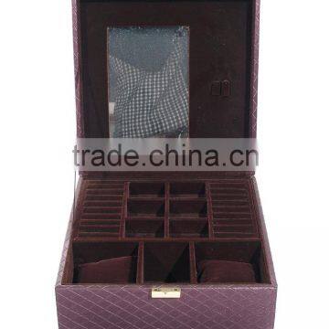 Wholesale luxury square jewelry storage box with mirror