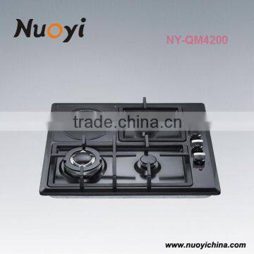 Gas & electric hob , cooker , cooktop , stove knob control(with electric hot plate)