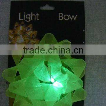 HOT SALE 5" Green Organza Woven Ribbon Color Changing LED Lighting Up Gift Bow