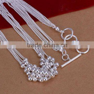 Wholesale 2014 Fashion Women Bead Pendant Jewelry 925 Sterling Silver Necklace photo-5