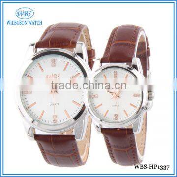 Custom logo couple watch with leather bands