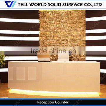 Latest design white desk office reception high gloss