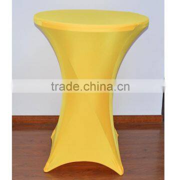 Yellow spandex bar cocktail table cover/cloth for sales