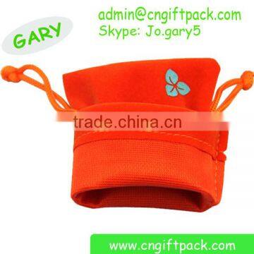 Best quality orange velvet bag silk screen logo